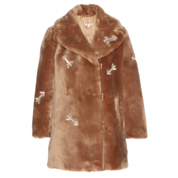 Carven Jackets & Blazers - Carven Paris Faux Fur Embellished Arrow Coat Camel Brown Size 38 S/M Luxury